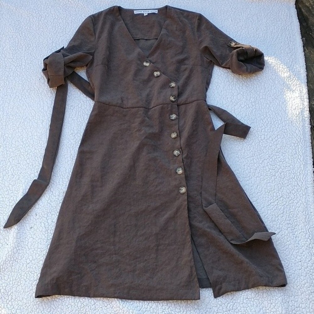 40s Vintage Style Earthy Old Hollywood Sophisticated Retro Button Midi Dress